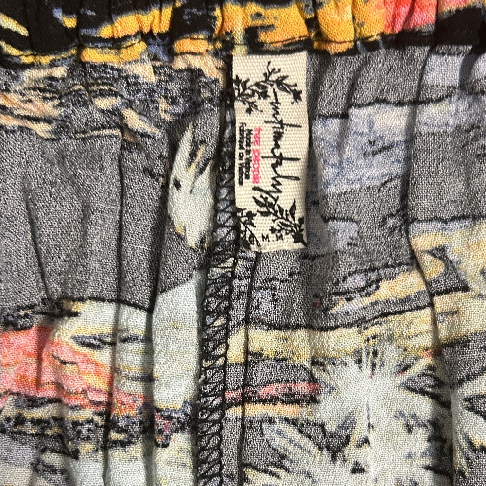 Free People Blue Lagoon Palm Tree Pants - Picture 3 of 6